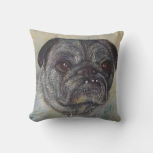 MONOGRAM PUG WATERVERF PORTRAT KUSSEN
