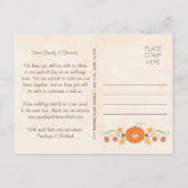 Monogram Pumpkin Fall Wedding Save the Date Aankondigingskaart (Achterkant)