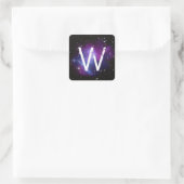 Monogram Purple Galaxy Cluster Vierkante Sticker (Tas)