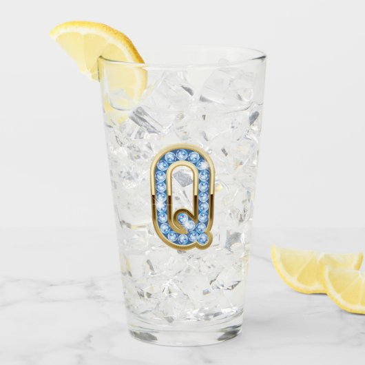 Monogram Q - 16 oz glas (Voorkant ijs)