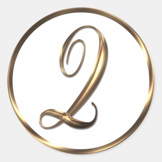 Monogram Q Faux Bronze Ronde Sticker (Voorkant)