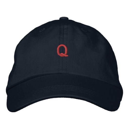 Monogram "Q" Initial Personalized Custom Hats Caps Geborduurde Pet (Voorkant)