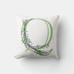 Monogram Q Lavender Eucalyptus Kussen