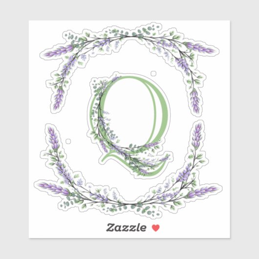 Monogram Q Lavender Eucalyptus Sticker (Vel)