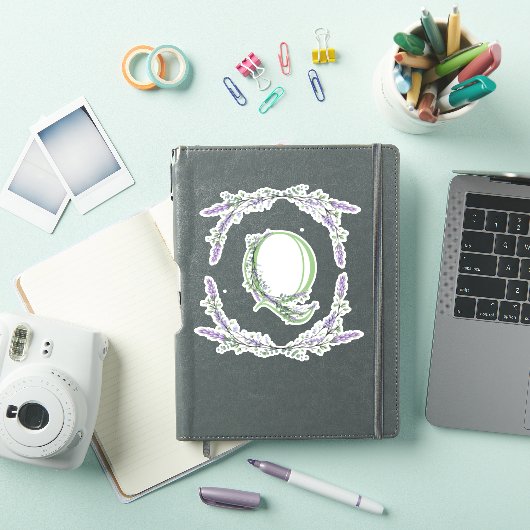 Monogram Q Lavender Eucalyptus Sticker (iPad Cover)
