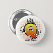 Monogram Q Sock Aap Ronde Button 5,7 Cm (Voorkant /achterkant)