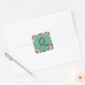  monogram Q Vierkante Sticker (Envelop)