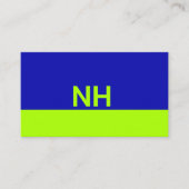 Monogram QR code blauw elektrische limoen minimali Visitekaartje (Voorkant)