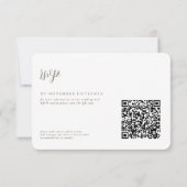 monogram | QR Code Bruiloft RSVP Kaartje (Achterkant)