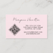 Monogram QR-code roze Visitekaartje (Achterkant)