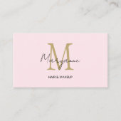 Monogram QR-code roze Visitekaartje (Voorkant)