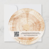 Monogram QR Code Website Bark Rustieke Bruiloft Kaart (Achterkant)