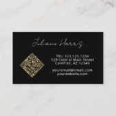 Monogram QR-code Zwart Goud Visitekaartje (Achterkant)