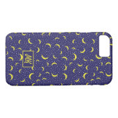 Monogram Quarter Moons Stars Blue Sky Case-Mate iPhone Case (Achterkant (Horizontaal))