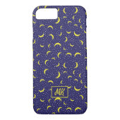 Monogram Quarter Moons Stars Blue Sky Case-Mate iPhone Case (Achterkant)