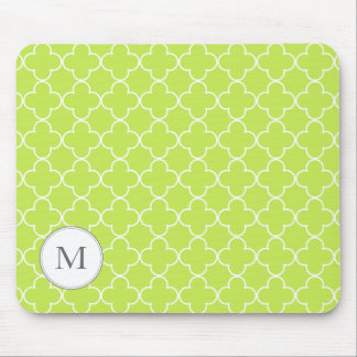 Monogram Quatrefoil muispad - limoen Muismat