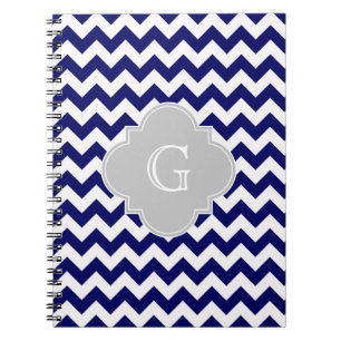 Monogram Quatrefoil van de Chevron van Wht van de Notitieboek