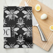 Monogram Queen Bee keukenhanddoek (Quarter Fold)