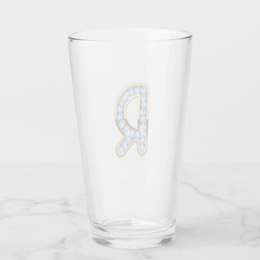 Monogram R - 16 oz glas (Achterkant)
