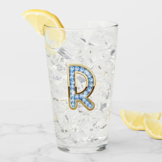 Monogram R - 16 oz glas (Voorkant ijs)
