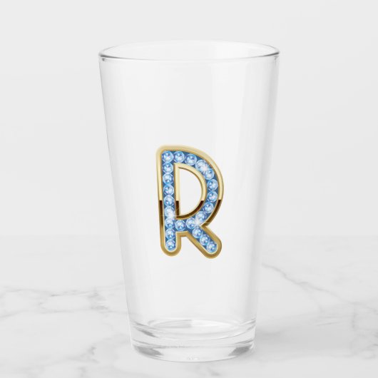 Monogram R - 16 oz glas (Voorkant)