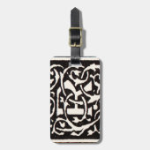 Monogram R Art Nouveau Bagagelabel (Voorkant verticaal)