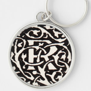  Monogram R Art Nouveau Letter Sleutelhanger