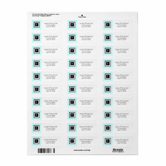 Monogram R Gepersonaliseerd het Etiket van het Adr (Full Sheet)