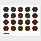 Monogram "R" goudkleurig script Ronde Sticker (Vel)