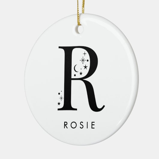 Monogram R Hemelse Naam Keramisch Ornament (Links)