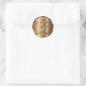 Monogram R NONMETALLIC Bronze Envelope Seal Ronde Sticker (Tas)
