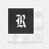 Monogram R, oud Engels lettertype, Servet (Voorkant)