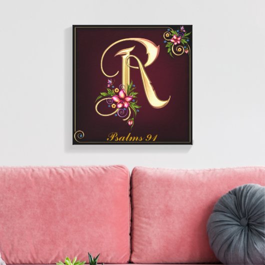 Monogram R Premium gestreken Canvas (glanzend) (Insitu (Woonkamer))