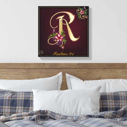 Monogram R Premium gestreken Canvas (glanzend) (Insitu (Slaapkamer))