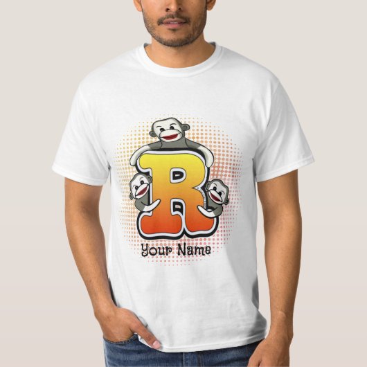 Monogram R Sock Monkey T-Shirt (Voorkant)