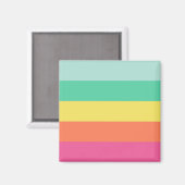 Monogram Rainbow Sherbet Color Block Persoonlijk Magneet (Voorkant / Achterkant)