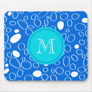 Monogram Random Big Stippen Blue en White Pattern Muismat