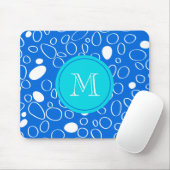 Monogram Random Big Stippen Blue en White Pattern Muismat (Met muis)