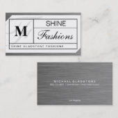 Monogram rasterstaal penseel visitekaartje (Voorkant / Achterkant)