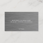 Monogram rasterstaal penseel visitekaartje (Achterkant)