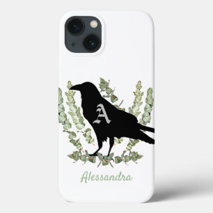 Monogram Raven Spirit Animal Gepersonaliseerd iPhone 13 Hoesje