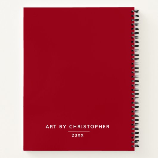 Monogram Red Artist Sketchbook Notitieboek (Achterkant)