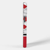 Monogram Red Black Voetbal Patroon Case-Mate iPhone Case (Achterkant / Rechts)