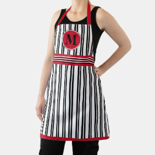Monogram Red Black White Stripe Line Patroon Schort