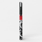 Monogram Red Black White Striped Damask Case-Mate iPhone Case (Achterkant/links)