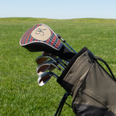 Monogram Red Blue Tan Stars Strips Patriottisch Golfheadcover (Insitu)