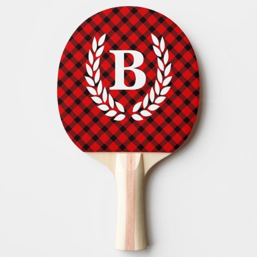 Monogram Red Buffalo Check Ping Pong Paddle Tafeltennisbatje (Voorkant)