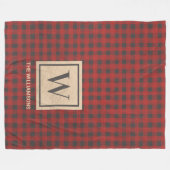 Monogram Red Buffalo Fleece Deken (Voorkant (Horizontaal))