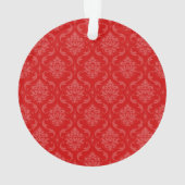 Monogram Red Damask Ornament (achterkant)