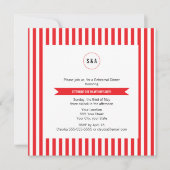 Monogram Red en White Stripes Pattern Rehearsal Kaart (Voorkant)